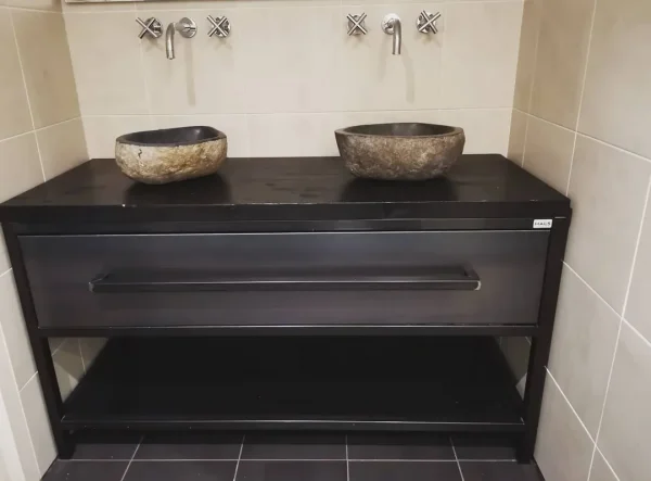 Lavabo de piedra natural ovalado 30-37 cm Wabisabi Home® - Imagen 4